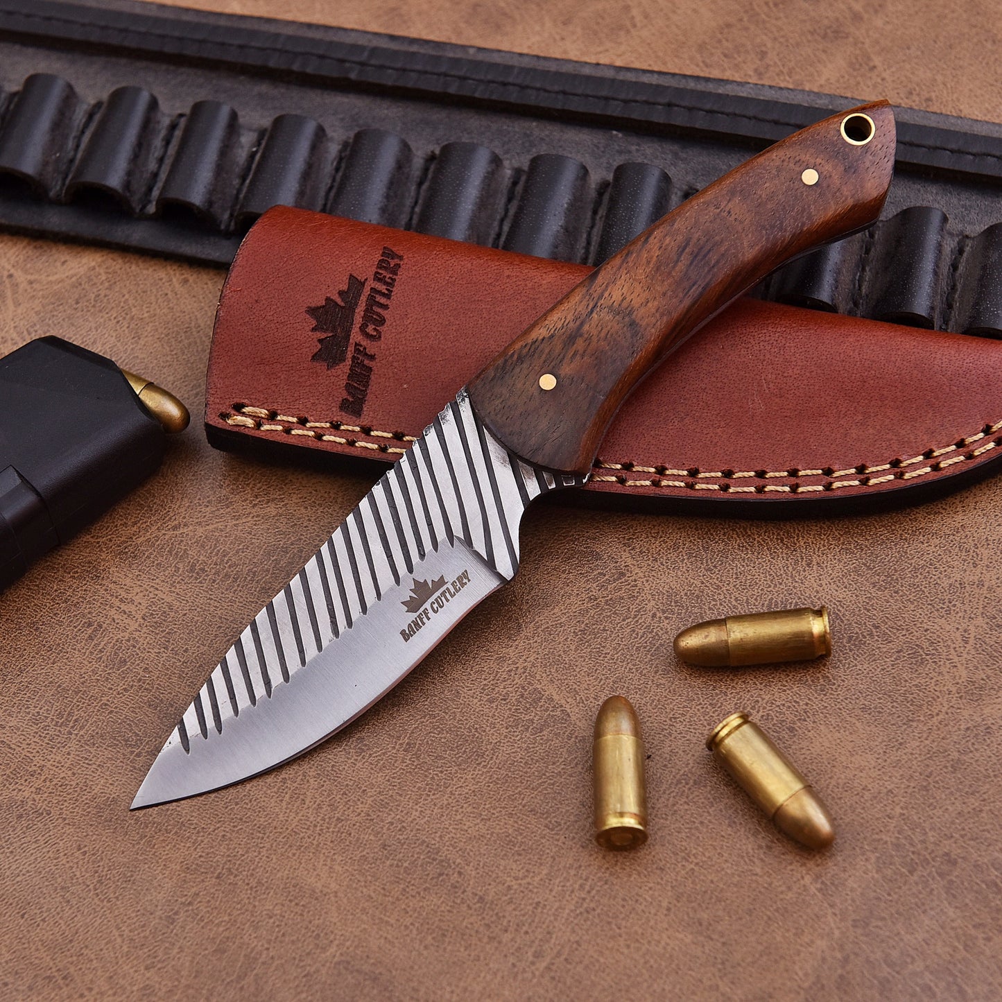 The Ridge Breaker Knife being used for hunting or outdoor tasks, demonstrating its functionality and versatility.