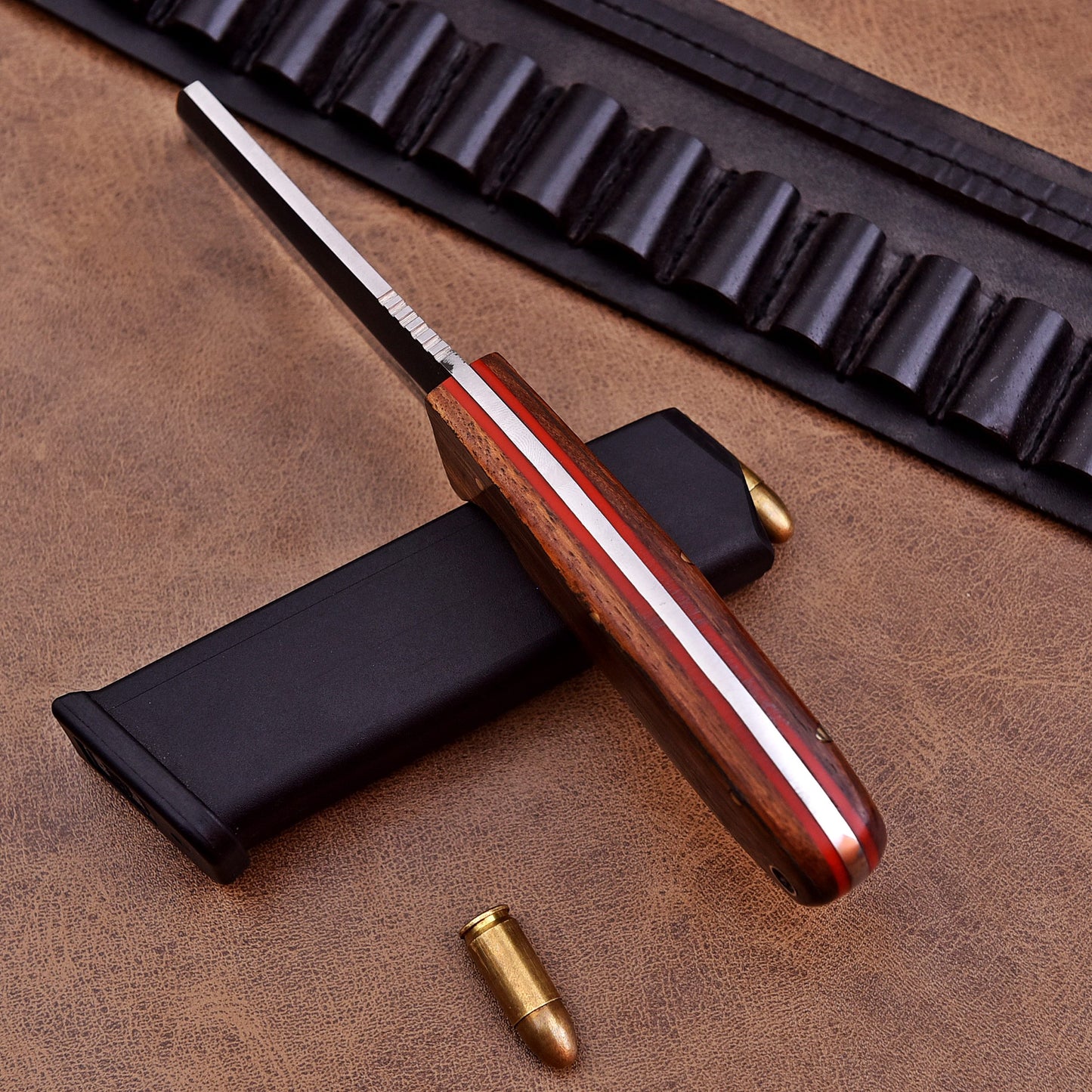 8-inch Horn Breaker Knife featuring a razor-sharp 4-inch D2 steel blade and ergonomic Ironwood handle.