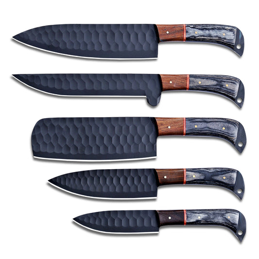 Banff Cutlery - 5 Kitchen Knives Set With Leather Kit