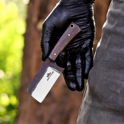 Banff - Short Stack Fixed Blade Pocket Knife with leather Sheath
