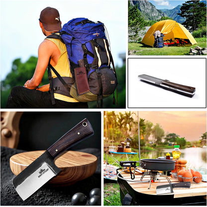 Banff - Short Stack Fixed Blade Pocket Knife with leather Sheath