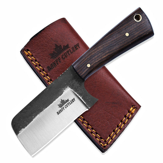 Banff - Short Stack Fixed Blade Pocket Knife with leather Sheath