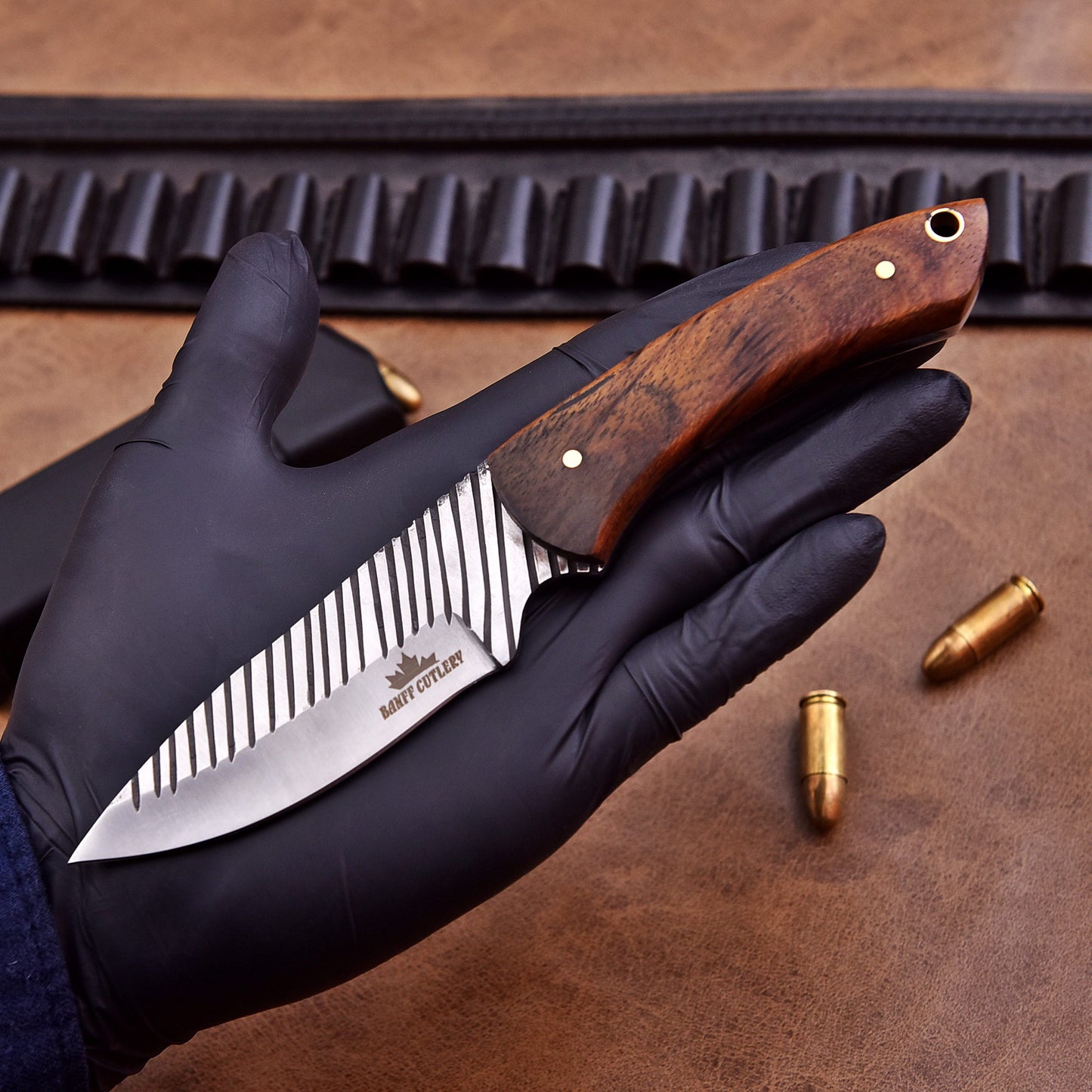 Displaying the full 8-inch Ridge Breaker Knife, ready for hunting, camping, and other outdoor activities.
