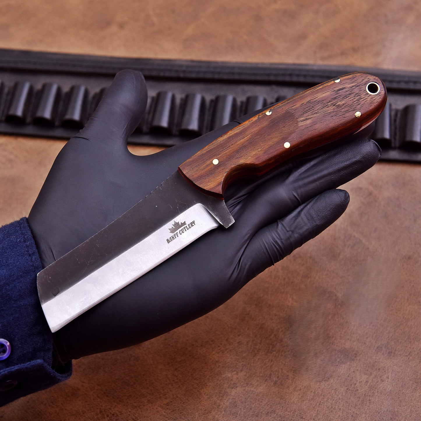 Banff Horn Breaker Cowboy Knife with leather sheath