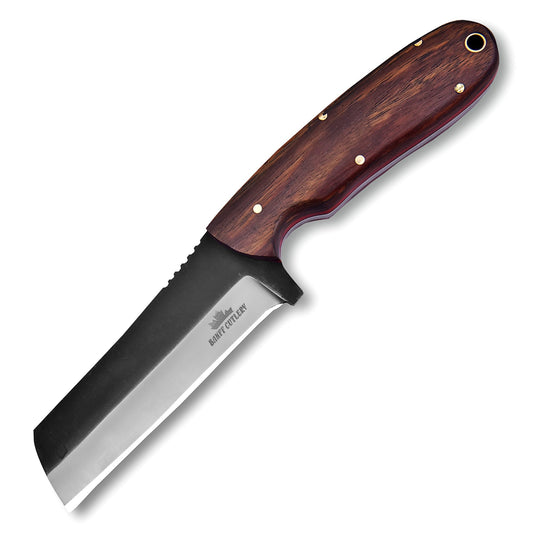 Premium 8-inch Horn Breaker Knife, crafted for durability and precision with D2 steel and Ironwood, ideal for cowboys and adventurers.