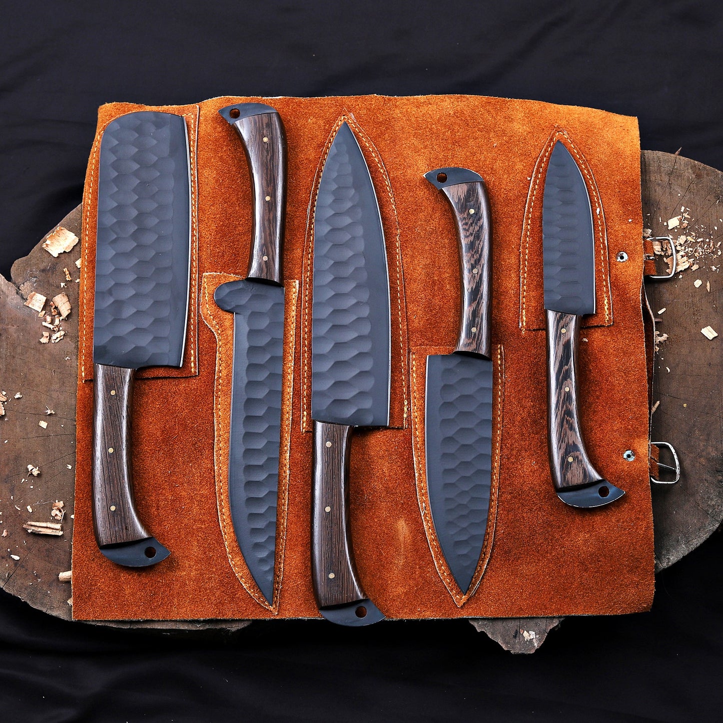 Banff Cutlery - 5 Kitchen Knives Set With Leather Kit