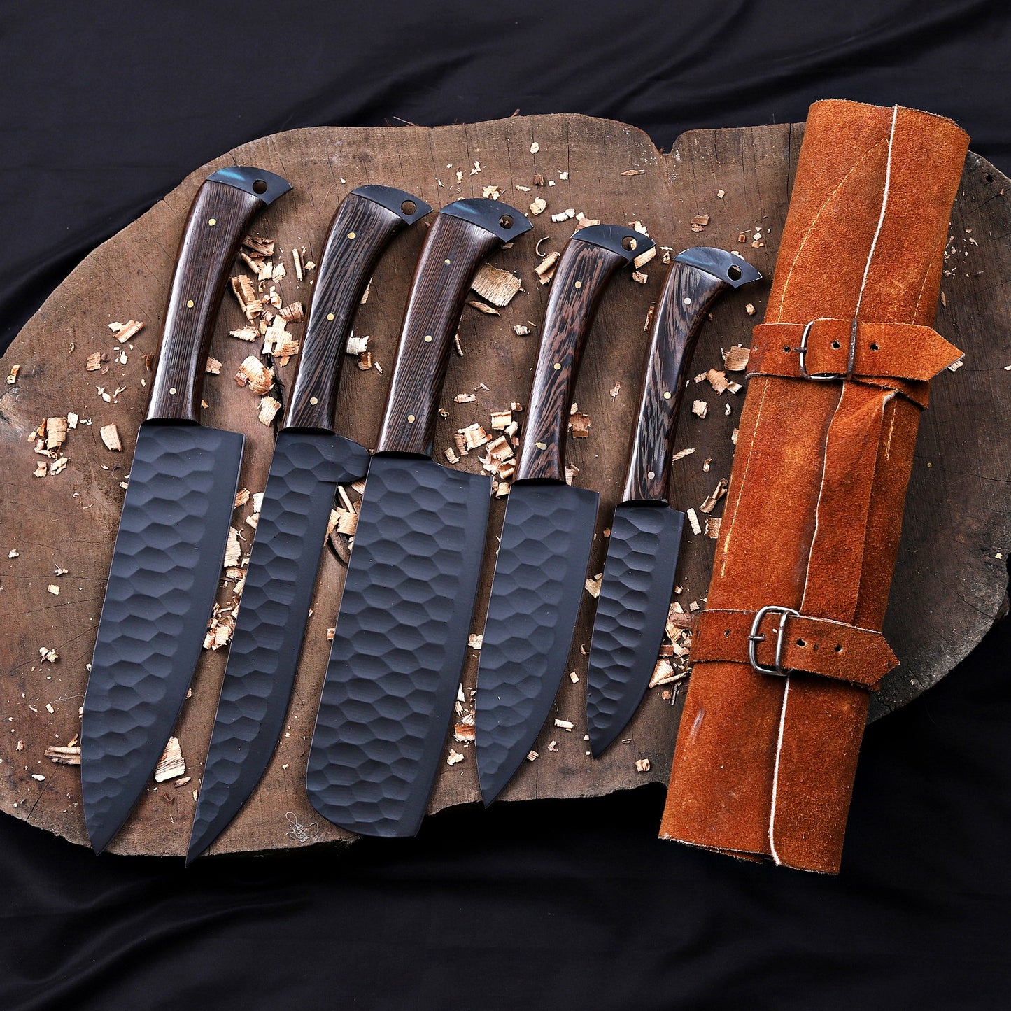 Banff Cutlery - 5 Kitchen Knives Set With Leather Kit