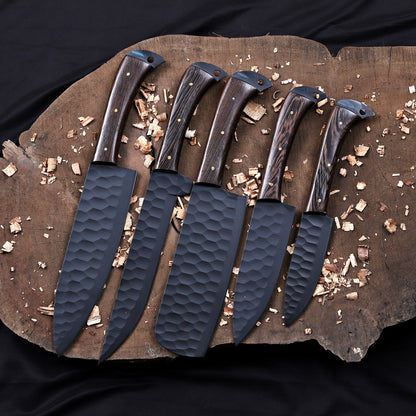 Banff Cutlery - 5 Kitchen Knives Set With Leather Kit