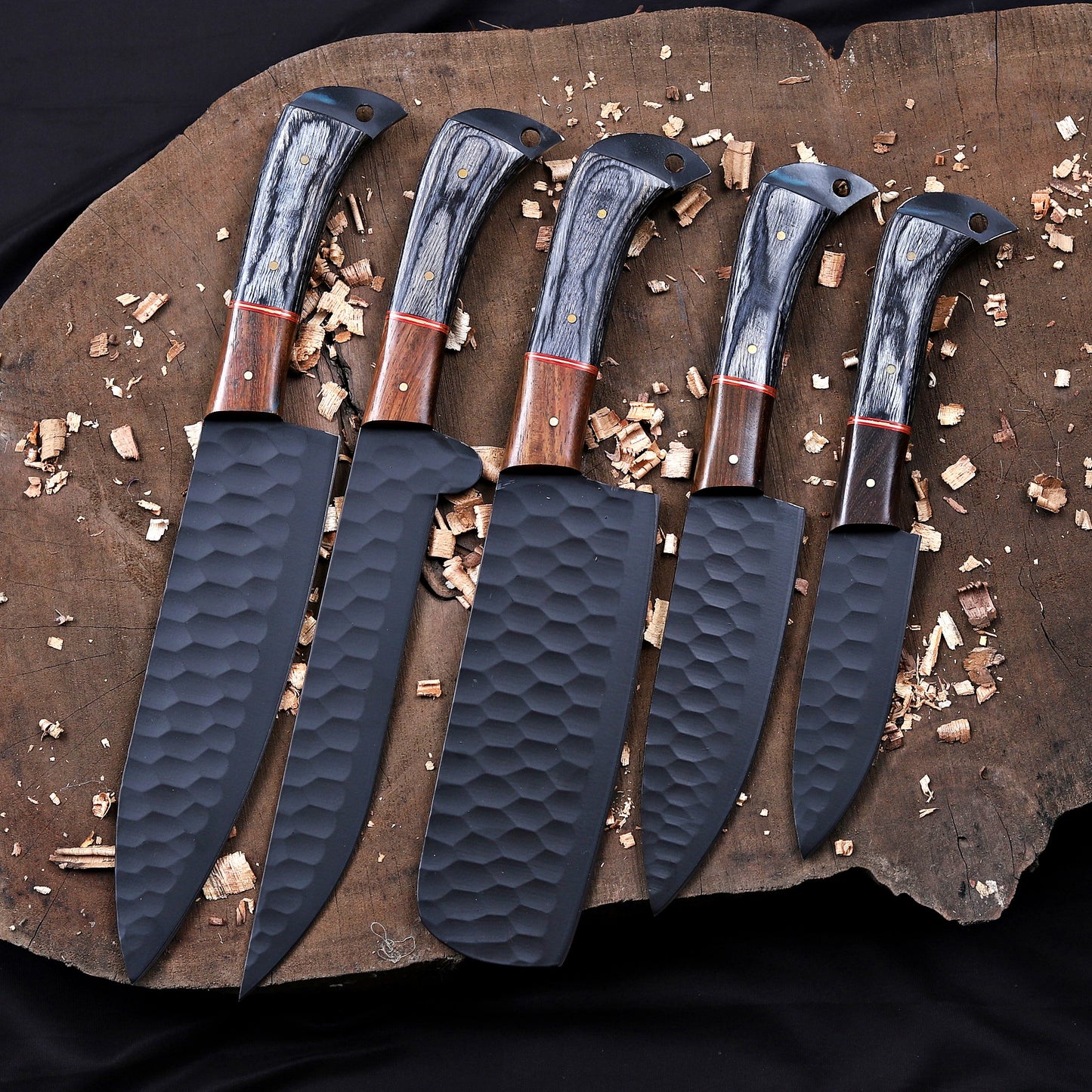 Banff Cutlery - 5 Kitchen Knives Set With Leather Kit