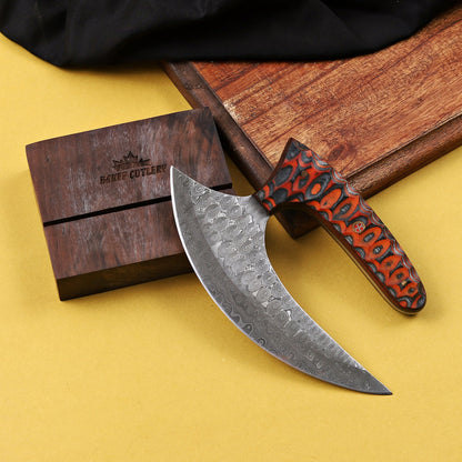 Banff Half Moon Damascus Steel Ulu Knife