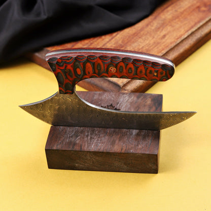 Banff Half Moon Damascus Steel Ulu Knife