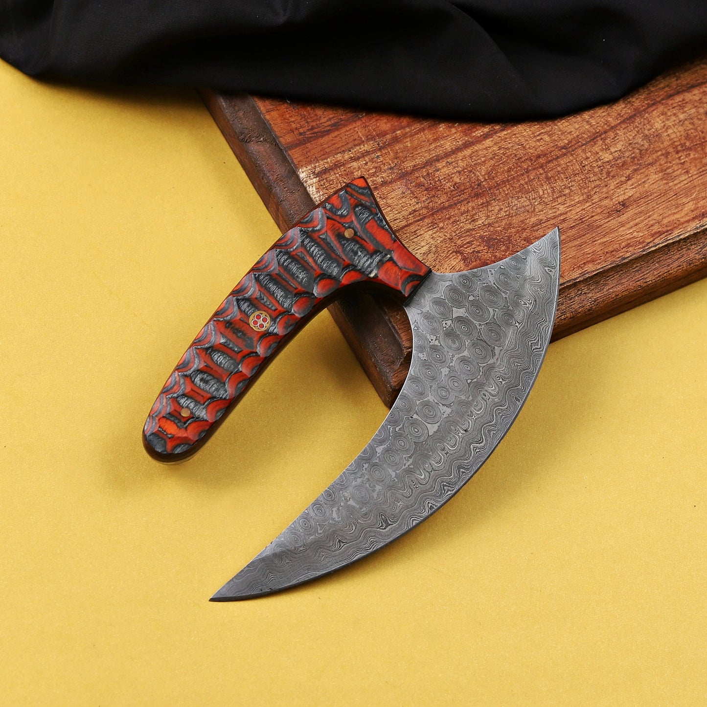 Banff Half Moon Damascus Steel Ulu Knife