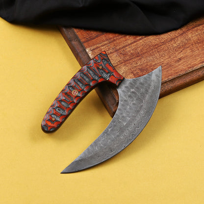 Banff Half Moon Damascus Steel Ulu Knife