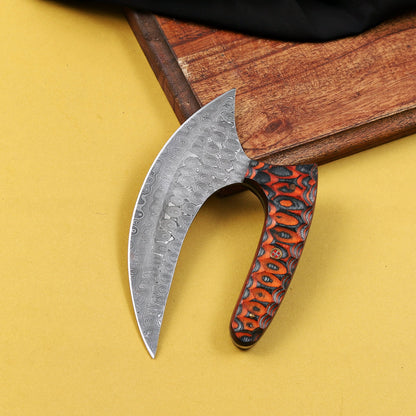 Banff Half Moon Damascus Steel Ulu Knife
