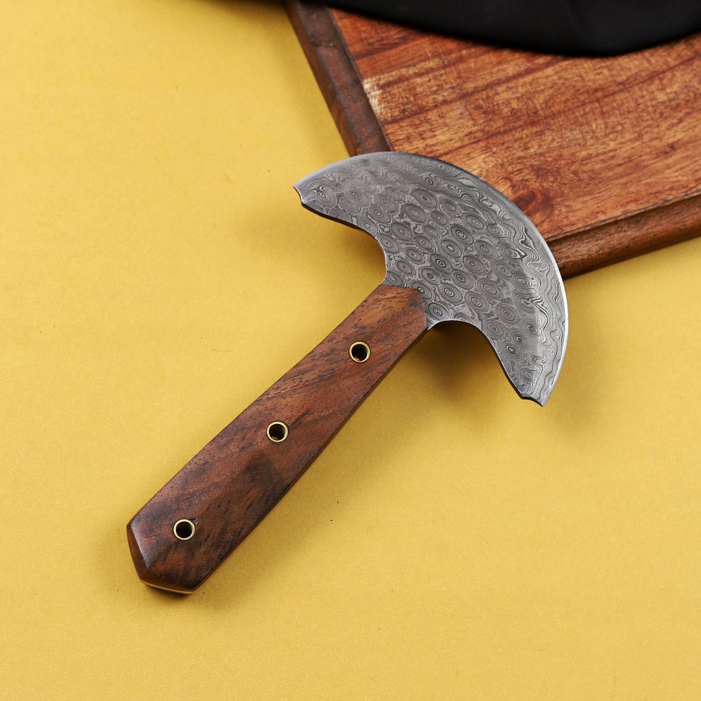 Banff Crescent Edge – Damascus Steel Ulu Knife