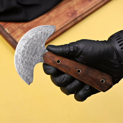 Banff Crescent Edge – Damascus Steel Ulu Knife