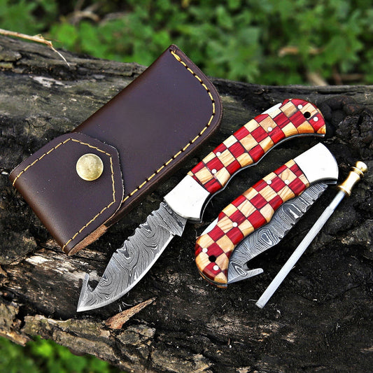 Banff Cutlery - Damascus Gut Hook Folding Knife