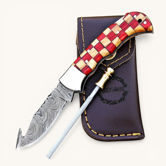 Banff Cutlery - Damascus Gut Hook Folding Knife